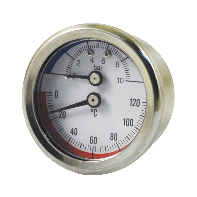 Liquid impleta Bimetal Thermo-manometer
